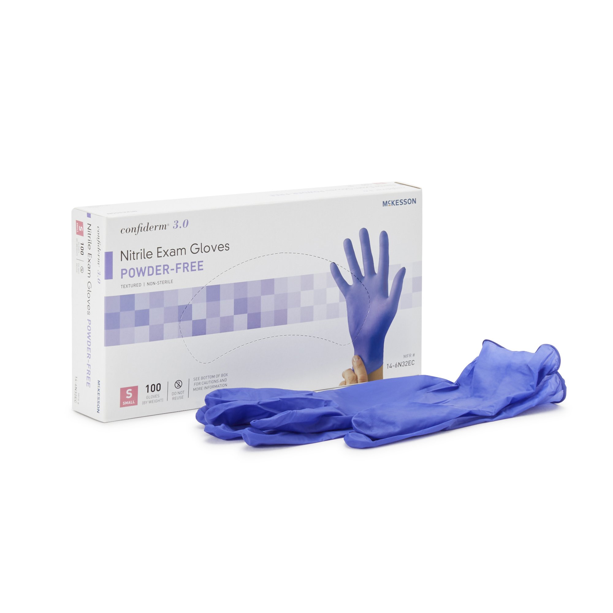 Exam Glove McKesson Confiderm® 3.0 Small NonSterile Nitrile Standard