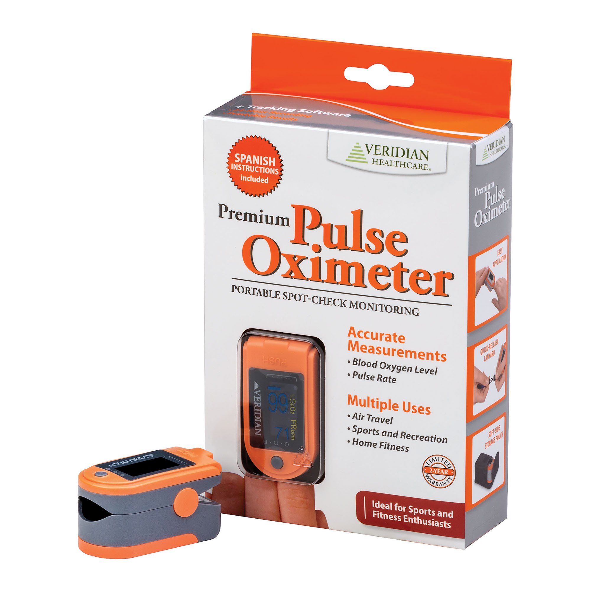 Fingertip Pulse Oximeter Veridian Adult/Pediatric, 1/EA Gulper